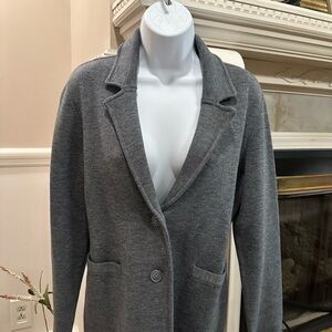 Stretchy gray 2-button blazer